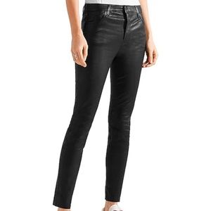 J Brand  size 25 black high rise coated dressy jeans  with stretch